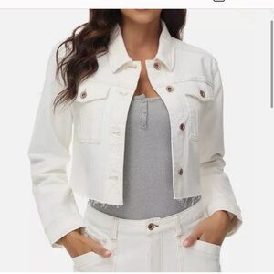 Frye Women's Cropped Raw Hem Denim Jacket in Size L NEW